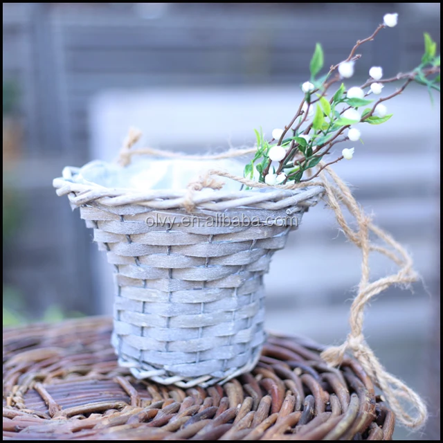 gift basket rattan wicker storage basket with plastic liner
