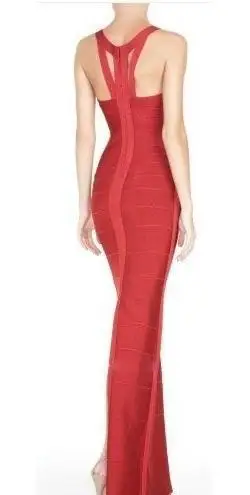 2015 new sey V-neck women sleeveless spaghetti strap floor-length long mai bodycon elegant party floor-length bandage dress
