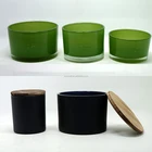 Wholesale black glass candle jar tumbler candle vessels for home lighting