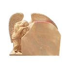 Angel Tombstone Natural Stone Cemetery Monument Statues Marble Weeping Angel Tombstone Headstone Garden Sets