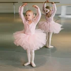 light pink sequin tutu skirt pink tulle stage performance costume lovely long sleeve dance wear