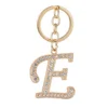 26 English letter E Keychain Personalized Custom Distributor Alphabet Keychain Rhinestone Initial Key Chain for Bag Accessories