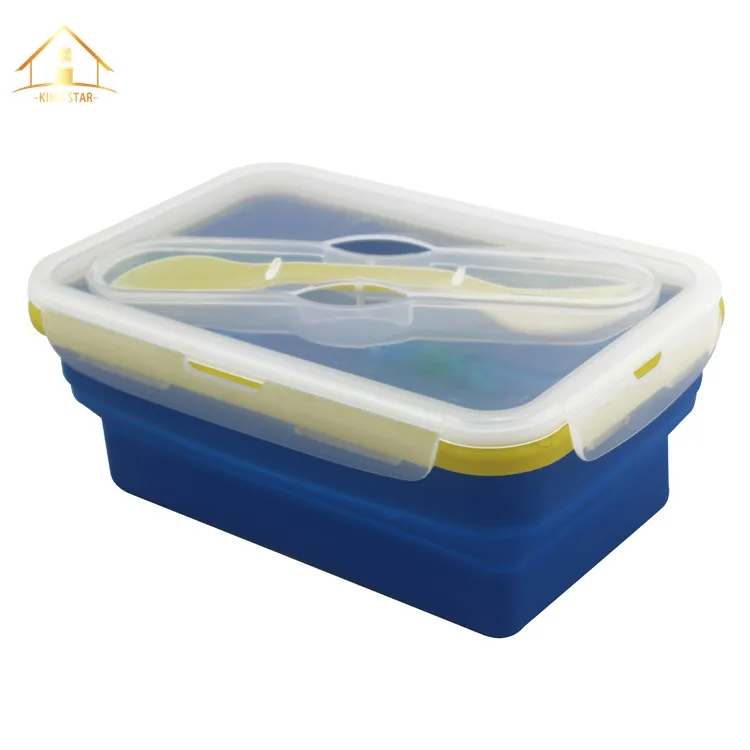 Wholesale china silicone food container 226g weight rectangle lunch box for kids