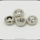 hot sale custom rhinestone rivet button for women's clothing, nickel acrylic stone with rivet for garment