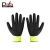 Yellow brushed latex palm coated gloves used for cleaning household