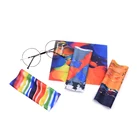 HD transfer printing 220gsm microfiber 15*18cm jugged edge double side brush cleaning cloth for glasses