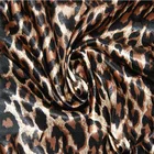 100% Leopard Printed Polyester Satin Silk Fabric For Evening Dress