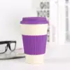 Zogifts Custom Creative green bamboo fiber water cup anti-perm silicone cover coffee cup mark cup