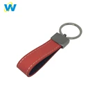 Factory price red keychain leather car, leather metal keychain