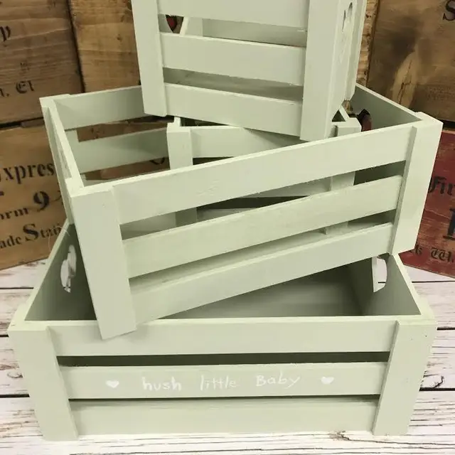 s/4 vintage rustic wooden home farm shop storage hamper boxes
