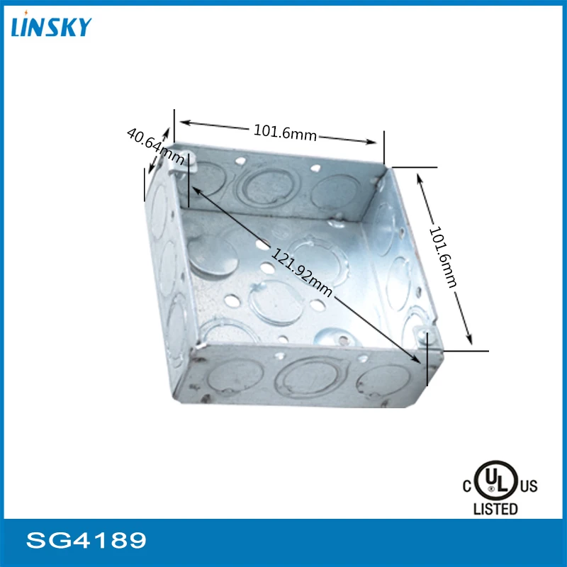 Knockout Metal Outlet Box Size 4x4 Ul Listed Cast Iron Floor Electrical