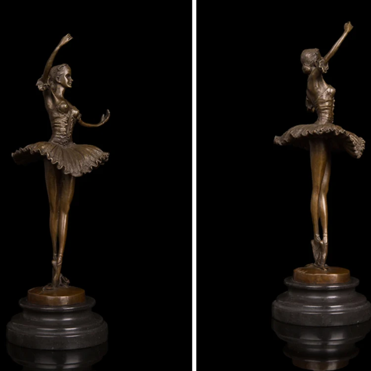 高品质舞蹈女孩雕像家居装饰芭蕾舞者雕像定制金属芭蕾舞者雕塑