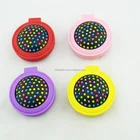 wholesales rainbow colorful round compact mirror with comb set customized