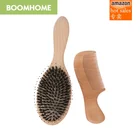 newest design 2019 hot selling natural human hair tool wood comb hair brush wooden beard comb