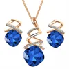New Necklace Earring Set Austrian Zircon Crystal Jewelry Set Spiral Women Jewelry Set