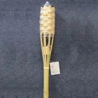 Bamboo Tiki Torches Outdoor 150 CM Bamboo Torch Multicolor Tiki Torch with Weaving Black Color Canister Garden Torch