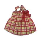 Hot Selling Red Plaid Summer Printed TC Fabric Pet Dog Dress Dog Clothes Pet Fancy Dress