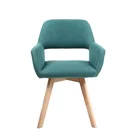 Nordic Wooden Luxury Linen Fabric Dining Room Chair Modern With Beech Wood Legs
