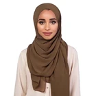 2019 Multi color simple plain bubble chiffon women muslim head hijab scarf