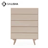 Modern 5 Drawer Chest Dresser with storage box, Wood and Composite Construction, Ideal for Nursery Toddlers Living Room
