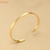 SLand Jewelry wholesale OEM engravable 18K gold plated women cuff bangle Stainless steel C shape bracelet for women