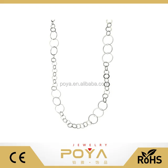 poya jewelry italy sterling silver flat round circle links long