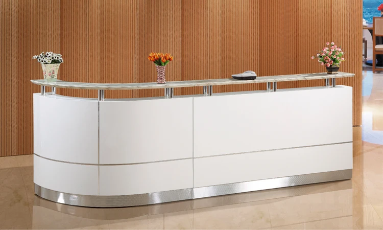 2016 White Lacquer Finish Modern Hotel Reception Desk Design Buy
