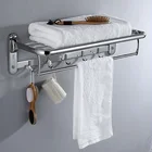 High Quality Stainless Steel 304 Bathroom Accessories Bath Folding Towel Shelf Towel Rack Wall Mounted