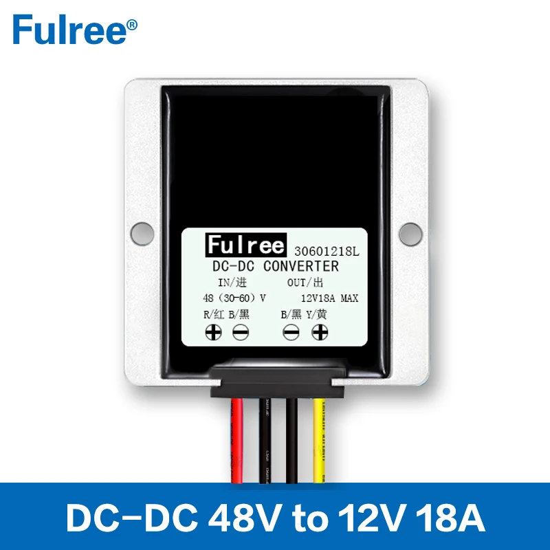 DC DC Step Down Converter 36V 48V to 12V 18A Voltage Reducer 48Vdc to 12Vdc Buck Volt Electric Motorcycle Scooter Parts