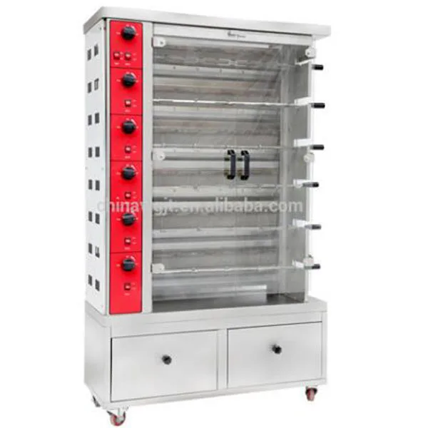 6 Tiges Gas Chicken Roaster Equipment