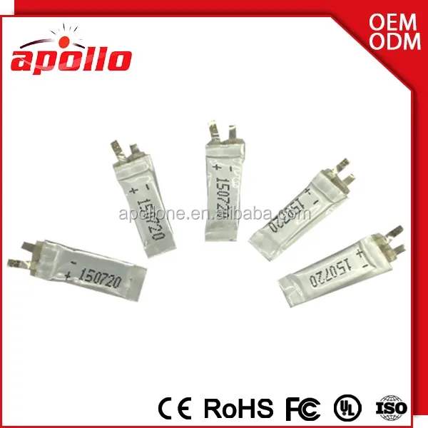 Smallest 3.7v 5mah Battery 150720 Lithium Polymer Lipo Rechargeable