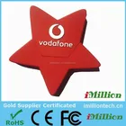 Custom pvc five-pointed star shape usb flash drive