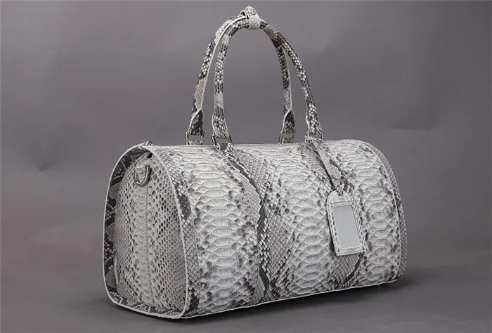 Vintage Design Custom Python Leather Duffle Bags Men Gym Bag for Travelling_6