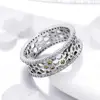 BAGREER SCR391 Wholesale 925 Sterling Silver Jewelry rings big wide yellow crystal CZ Gemstone Charm women jewelry