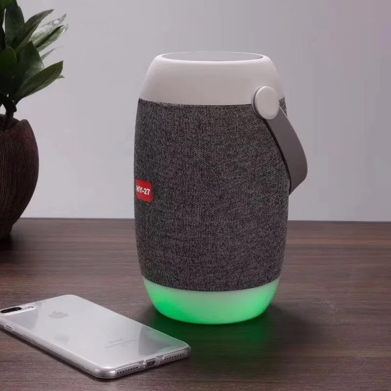 HY-27 super bass portable fabric bluetooth speaker with led light - ANKUX.COM