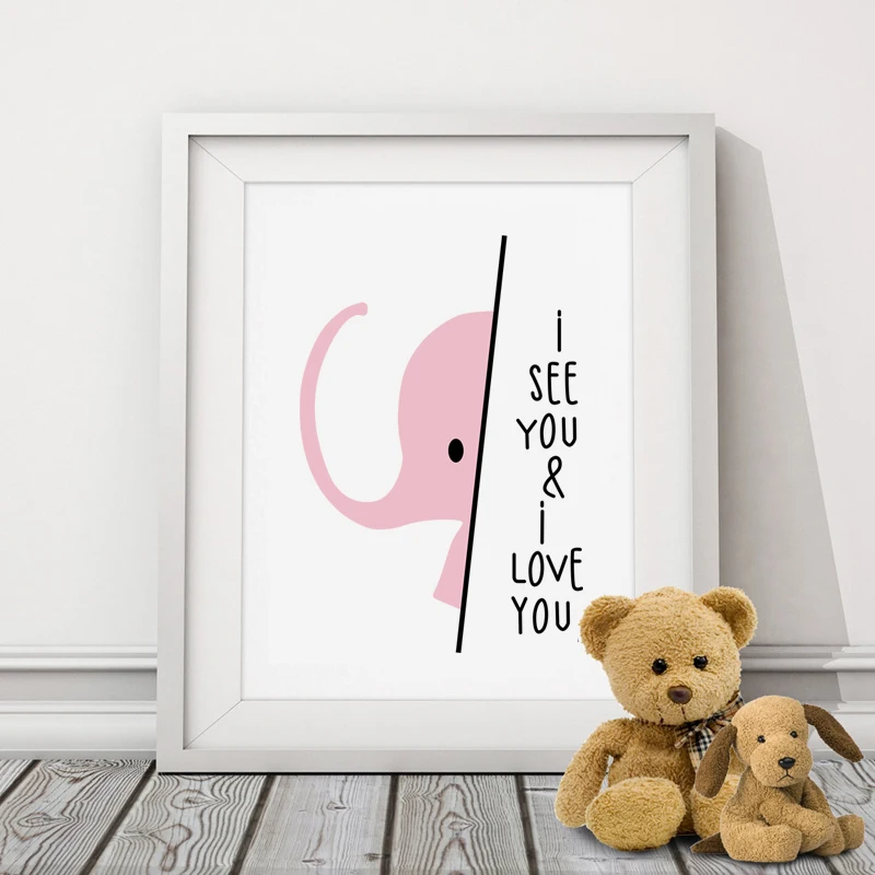 Cartoon-Elephant-Canvas-Painting-Sweet-Nursery-Wall-Art-Pictures-Print-and-Poster-Modern-Baby-Gift-Kids