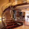 Red oak wood tread and handrail staircase stairs