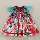 2017 Toddler girls beauty sleeveless sewing floral smocked dresses clothing for summer kids