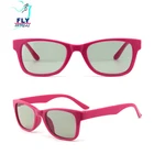 Fashion style pink folding plastic 3d glasses rectangle Polarized 3d Glasses for Adults and Kids