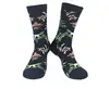 19022 Men's black novelty flower design cotton dress funny socks sexy casual dress toe seamless funny Socks