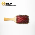 Wooden Handle bamboo needle Massage Hair Brush Comb