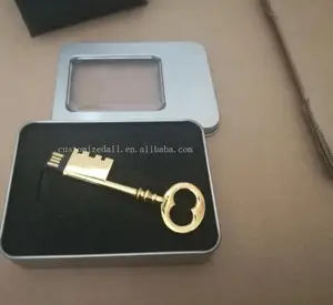 high quality promotion gift gold key usb flash drive pendrive 8g