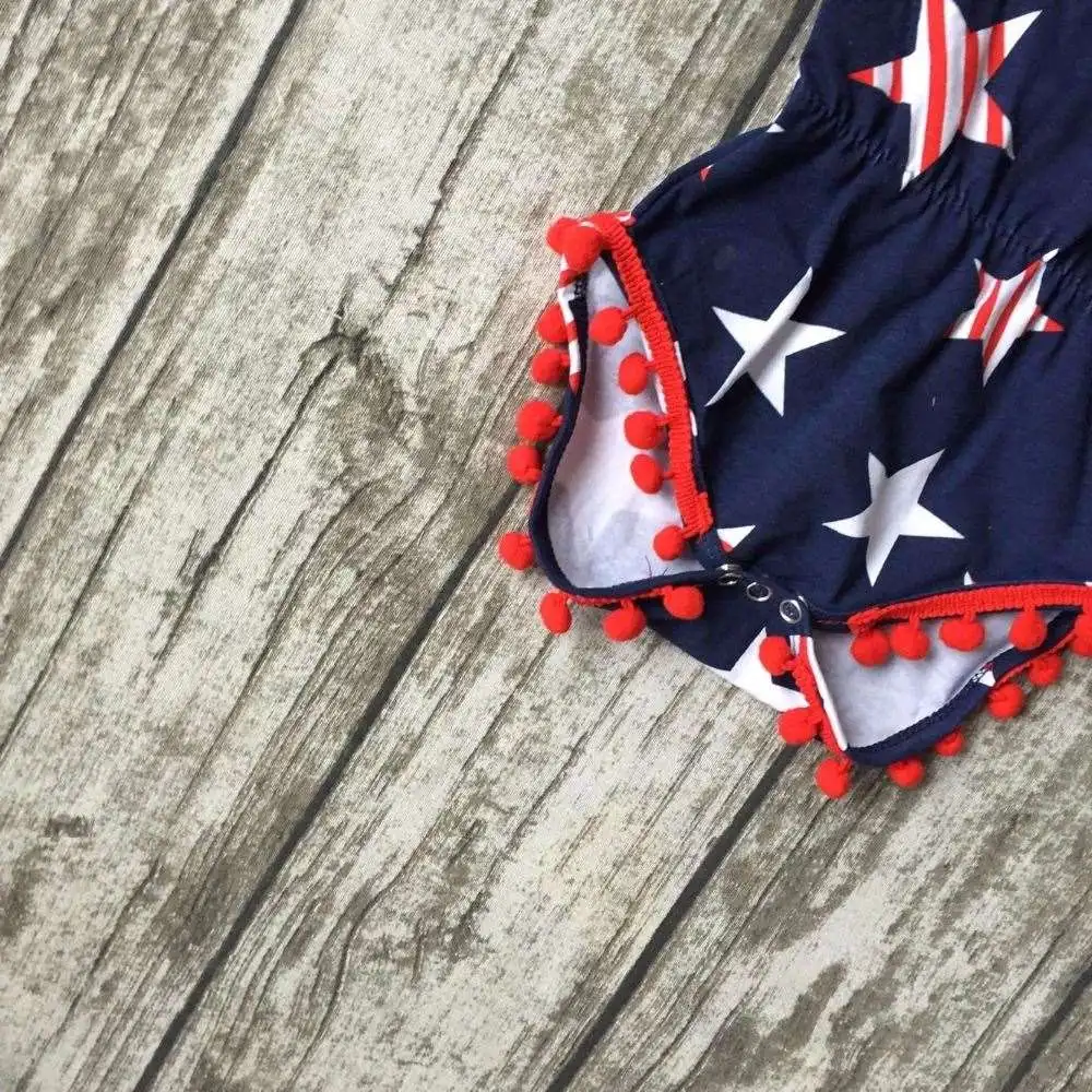 baby girls Summer clothing infant baby girls romper navy tutu cotton baby all star romper girls July 4th romper match headband