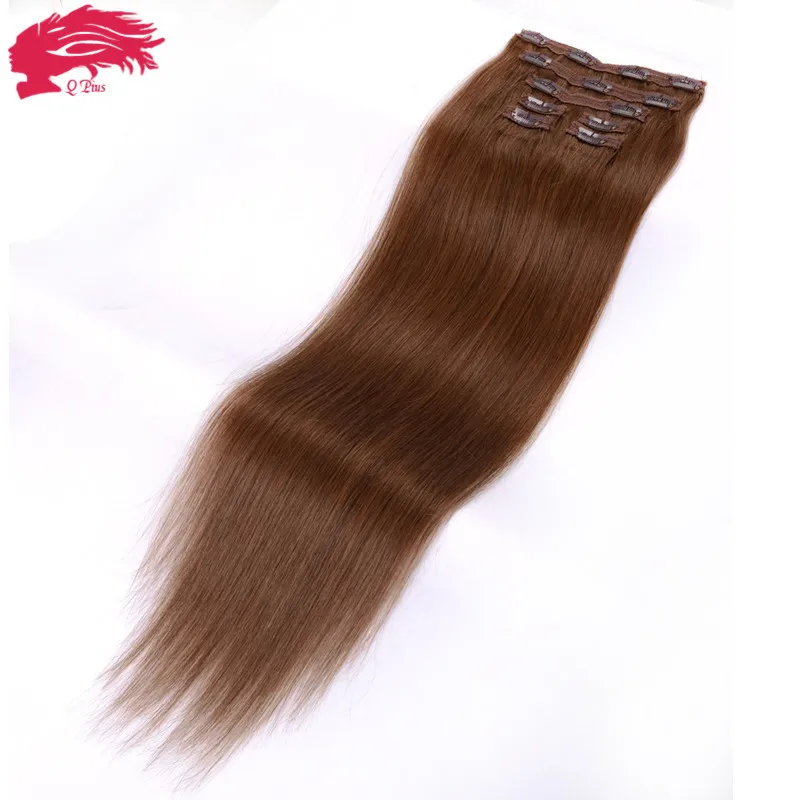 7A Grade Brazilian Hair Clip In Extensions Straight #8 Clip In Human Hair Extensions Clip In Remy Natural Hair Clip Extensions