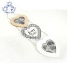 Frame Photo Wood Frame Frame 3 - Wooden Heart-shaped Frame Set On Hanging Rope Wood Photo Frame For Each Frame Hold