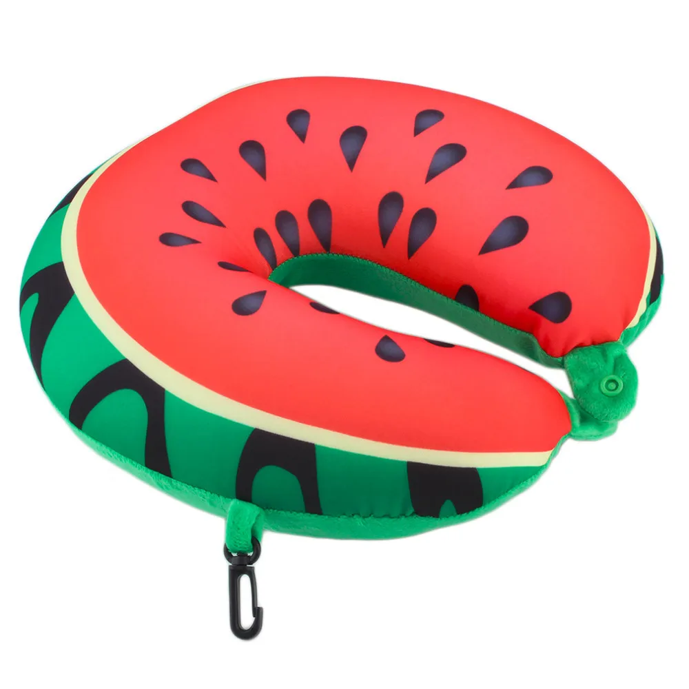 Fruit U Shaped Pillow Cushion Nanoparticles Neck Pillow Car Travel Realxation Pillow Watermelon for Office Home Gift