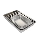 High Quality Stainless Steel Flat Bottom Meat Tray Deep Square Tray