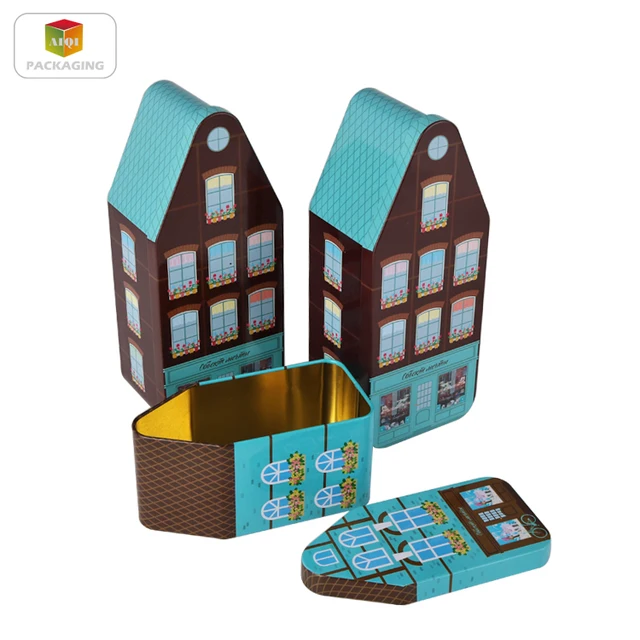 high quality house gift metal tin box sets custom food packaging
