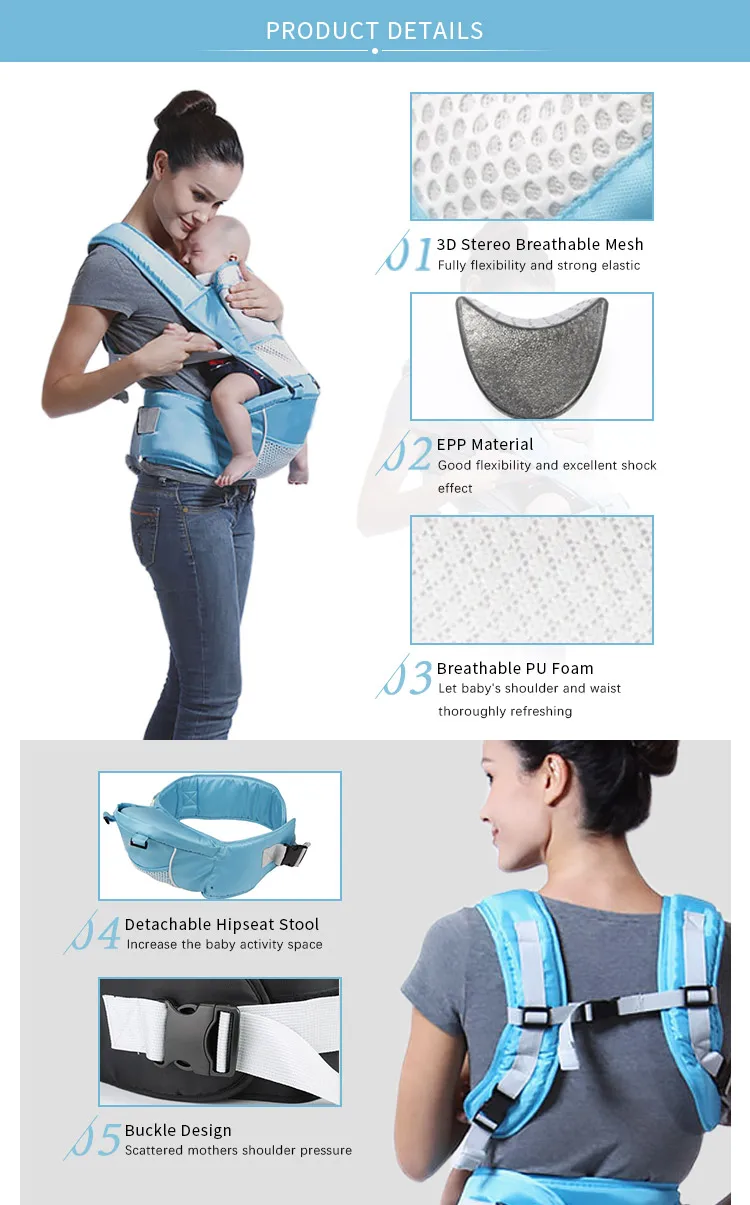 ergonomic 4 in 1 adult baby hip seat sling wrap baby carrier