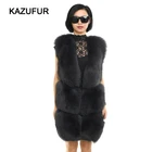 Fur Vest Women Street Fashion Blue Fox Fur Vest Women Fur Vest